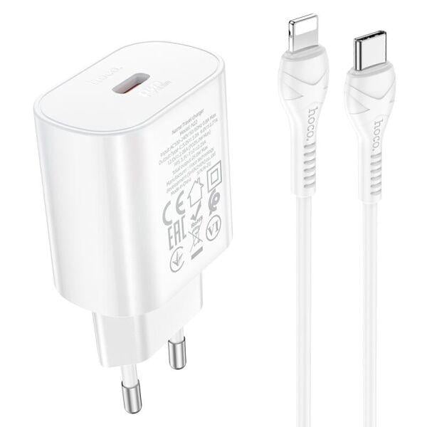 Сетевое зарядное устройство Hoco Type-C to Lightning Cable Jetta Charger Set N22 Type-C 25W 3A PD (880195ec) - фото 8