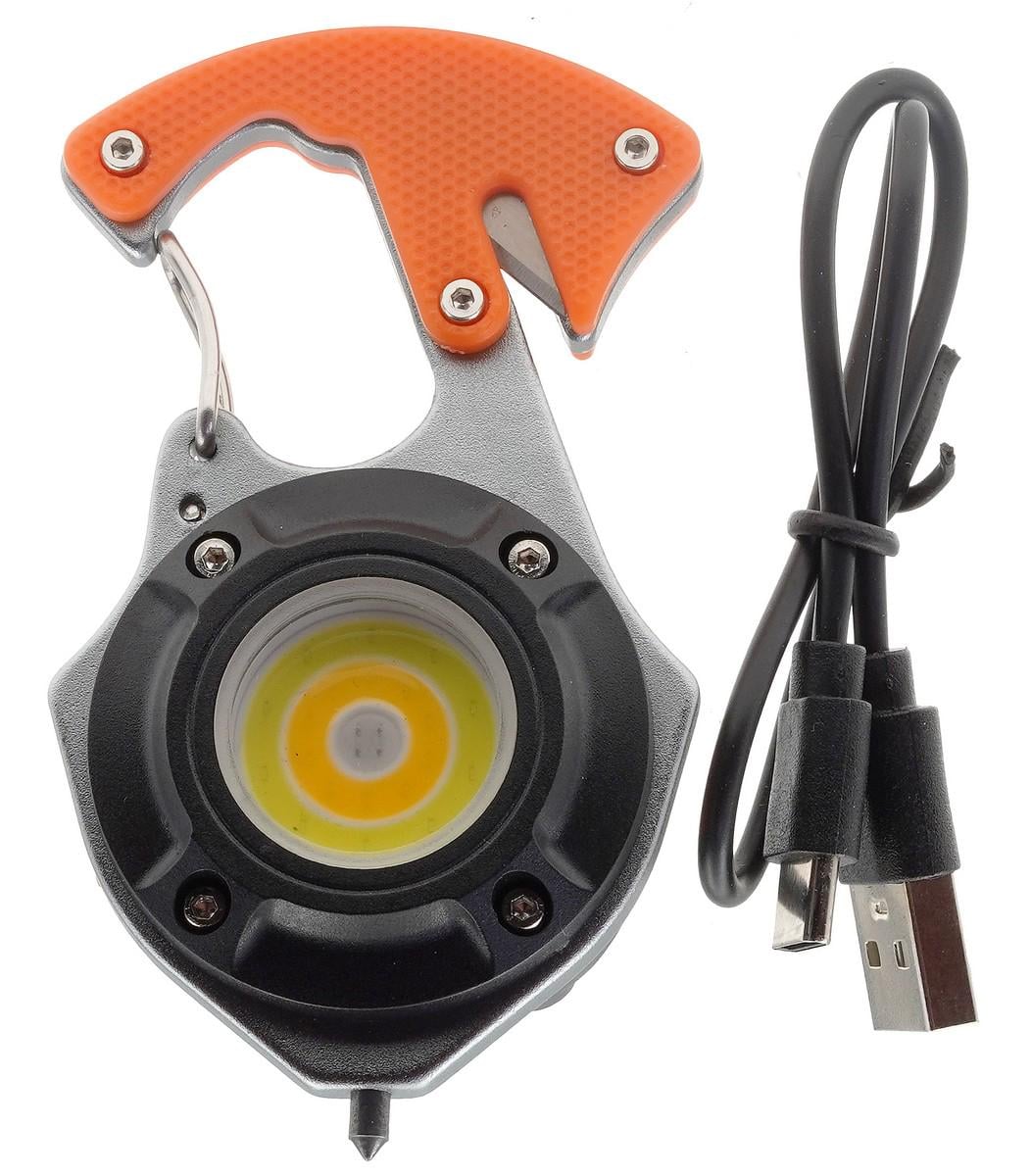 Ліхтарик-брелок світлодіодний універсальний W5143 COB Type-C з насадками