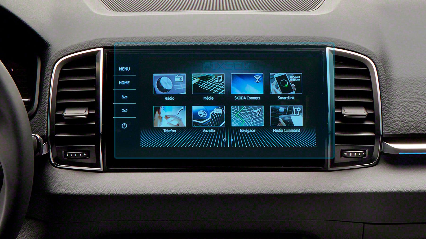 Стекло защитное Pixsel гибридный глянец на монитор Skoda KAROQ 11,3“ 2022