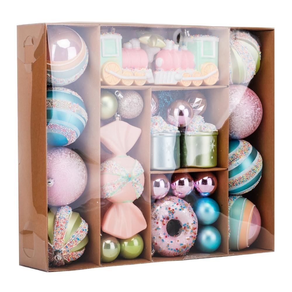 Набор елочных игрушек для декора Сладкий праздник 70 шт. из пластика в коробке Разноцветный (147-81-9125-032) - фото 2 Набор елочных игрушек для декора Сладкий праздник 70 шт. из пластика в коробке Разноцветный (147-81-9125-032) - фото 2