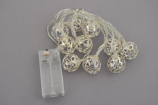 Гирлянда Yes! Fun металлическая Шар со звездочками электрическая Серебряный (973393)