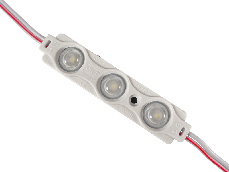 Модуль светодиодный с линзой SMD2835 3 LED 12 В 0,72 Вт IP65 Холодный белый (8210)