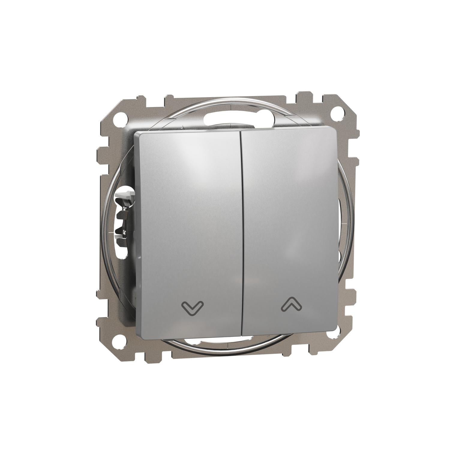 Вимикач для жалюзі кнопковий Schneider Electric Sedna Design з електронним блокуванням Алюміній (SDD113114) Вимикач для жалюзі кнопковий Schneider Electric Sedna Design з електронним блокуванням Алюміній (SDD113114)