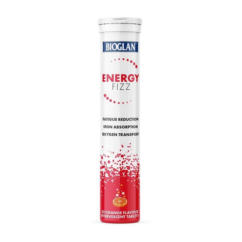 Мультивитамины и минералы с коэнзимом Q10 1 в день Bioglan Energy Fizz 20 табл. Апельсин