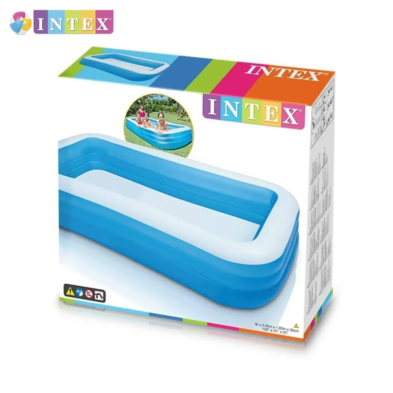 Басейн дитячий Intex надувний вініловий прямокутний Блакитний (14967584) - фото 4 Басейн дитячий Intex надувний вініловий прямокутний Блакитний (14967584) - фото 4