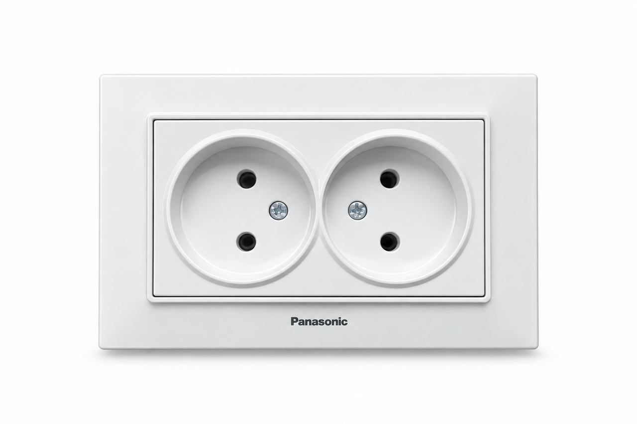 Розетка 2-на Panasonic Arkedia Slim Білий