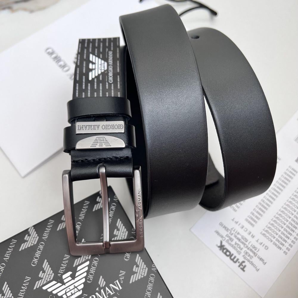 Ремень мужской кожаный брендовый для джинсов Черный (327 PTR)