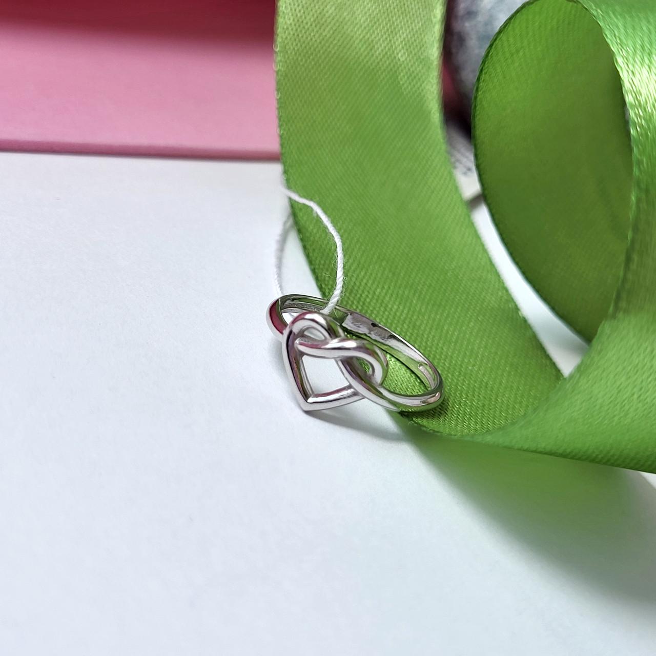 Срібна каблучка без каменів Серце р. 17 925 проби родоване 1,50 г (81761) - фото 2 Срібна каблучка без каменів Серце р. 17 925 проби родоване 1,50 г (81761) - фото 2