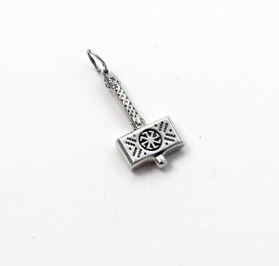 Кулон оберіг Maxi Silver 8939 Молот тора з коловрат і колядником (88939)