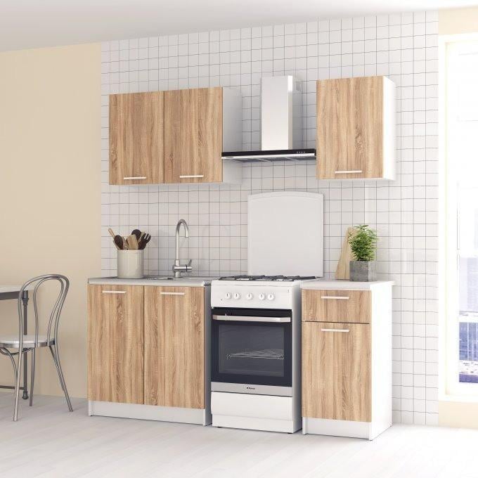 Кухня Moreli K-0020 120 см Белый/Дуб сонома (id27-k20-white-sonoma)