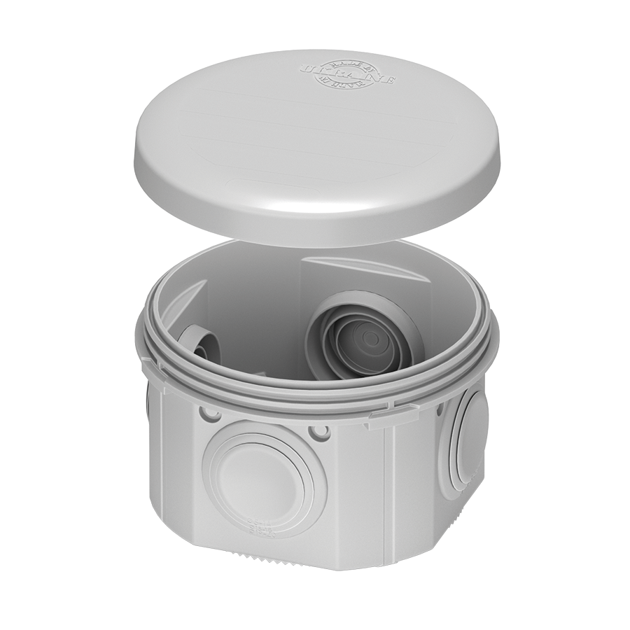 Распределительная коробка Plank IB004 80х70 мм наружная 4 герметичные вводы IP55 ПП (PLK6404650)