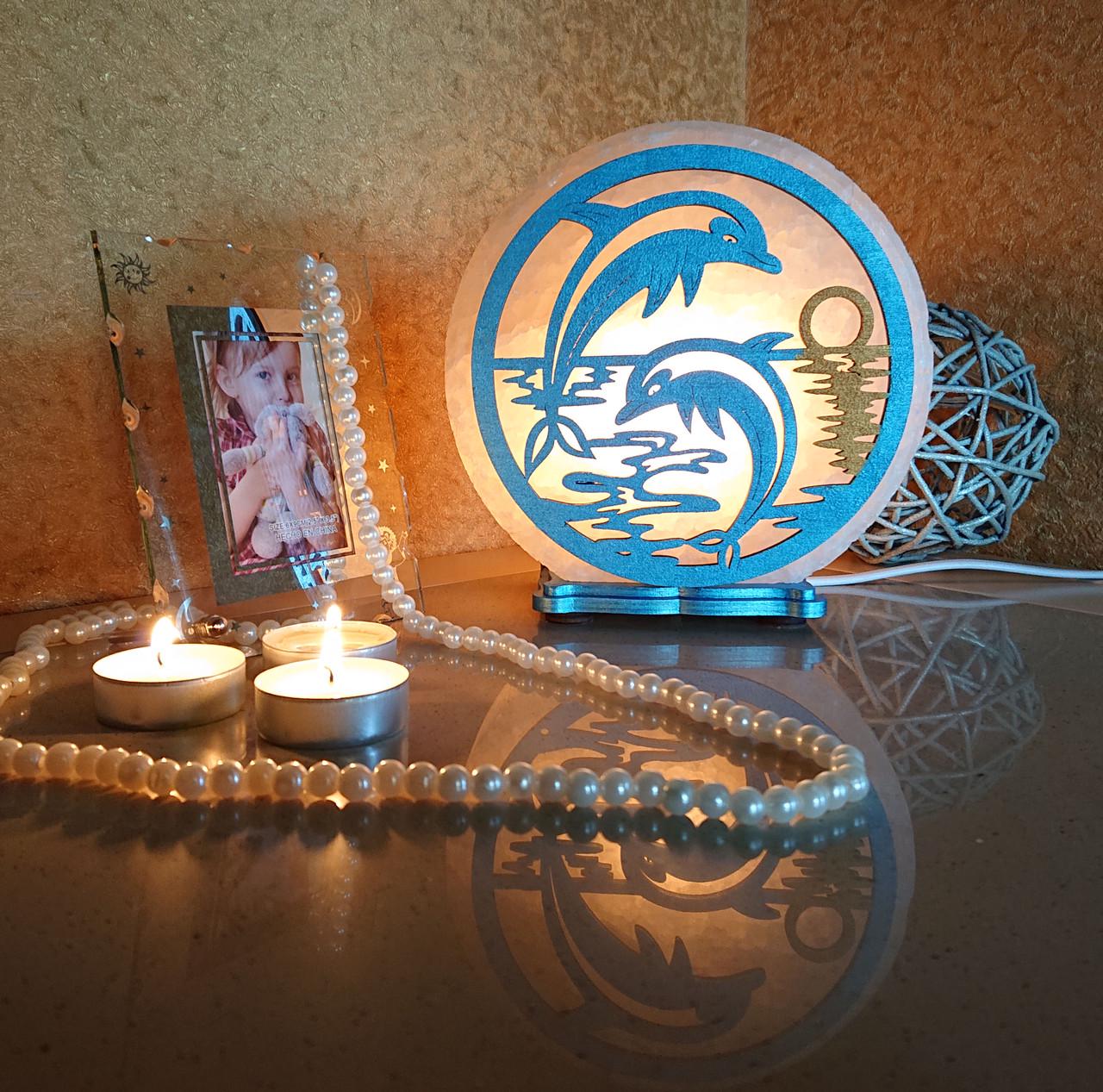 Соляной светильник Дельфины (C-KБ-0005-y)