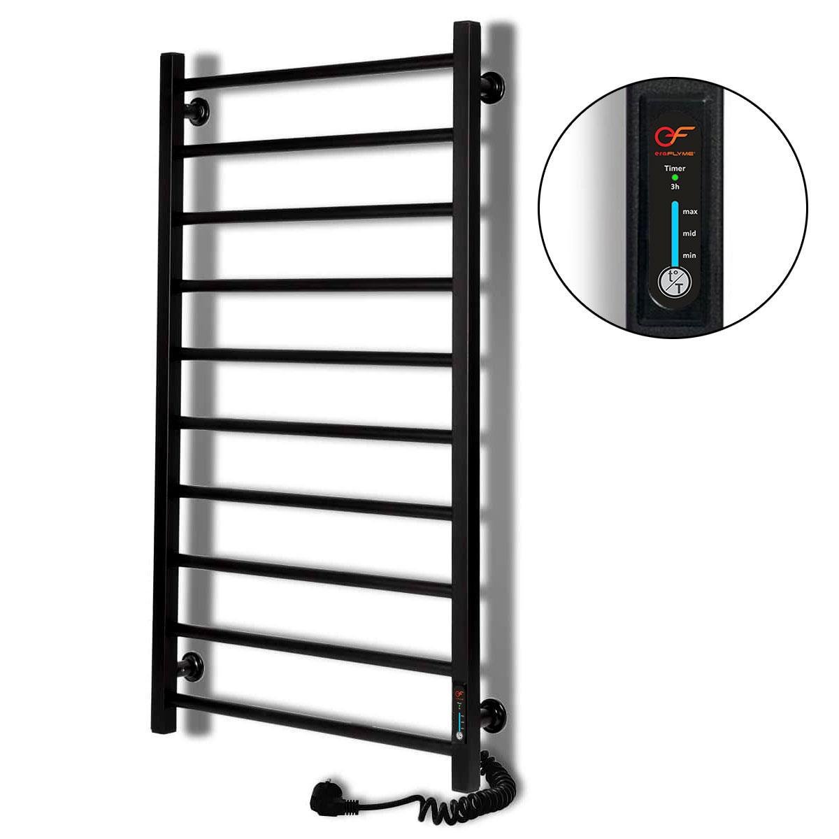 Полотенцесушитель электрический ERAFLYME 10 R правый 500x900 см Черный - фото 2 Полотенцесушитель электрический ERAFLYME 10 R правый 500x900 см Черный - фото 2