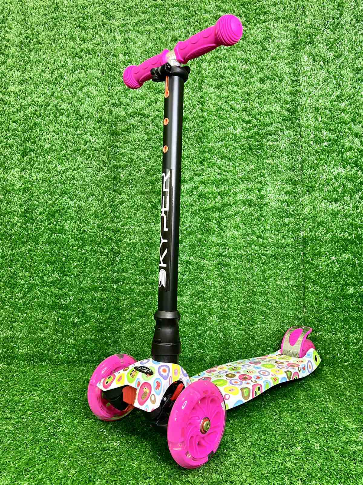 Самокат Skyper MAXI колеса PU свет Розовый с белым (113-33565)