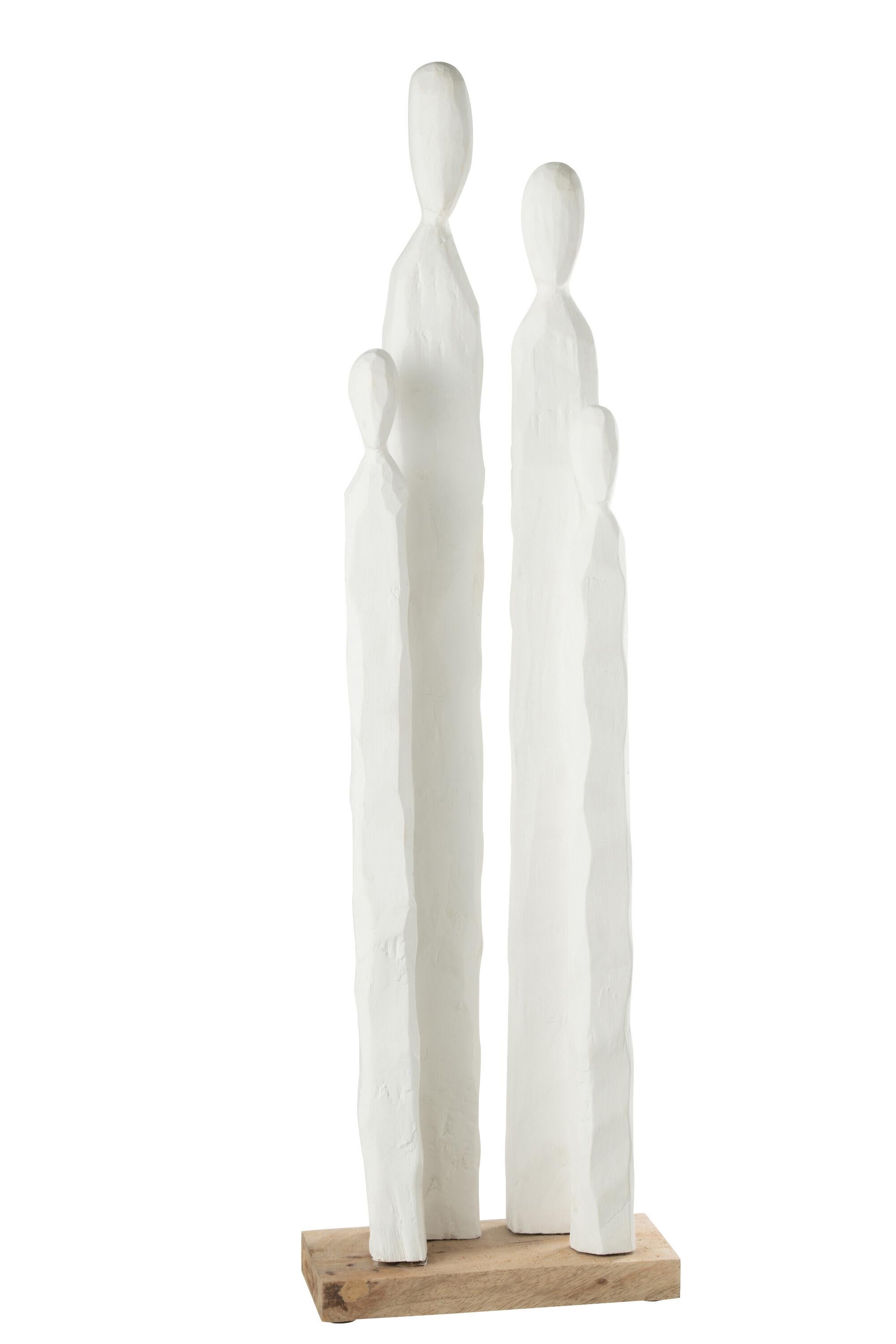 Статуетка сім'я підлогова J-LINE з дерева 95 см Білий