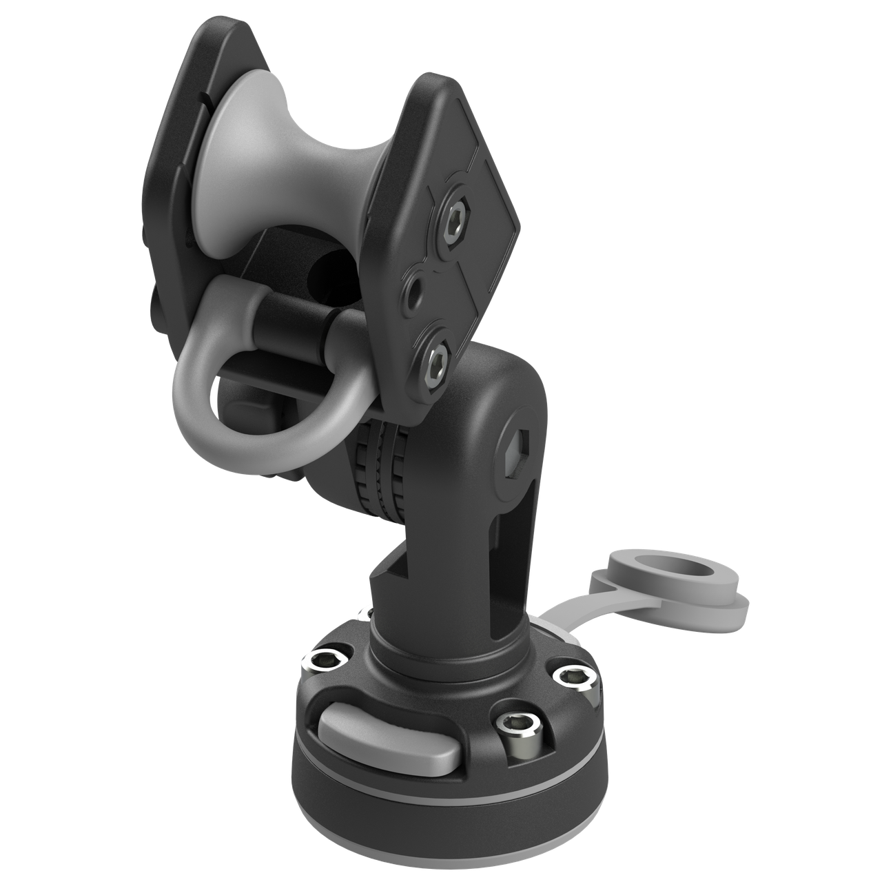 Поворотно-похилий якірний риф-ролик Borika FASTen ARrb003 з направляючим кільцем для фала з монтажною системою FMb Чорно-сірий (01.10.004.04.01)