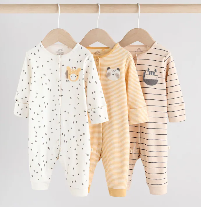 Набор детских комбинезонов слипов Baby Footless Character Sleepsuits 3 шт. 9-12 месяцев