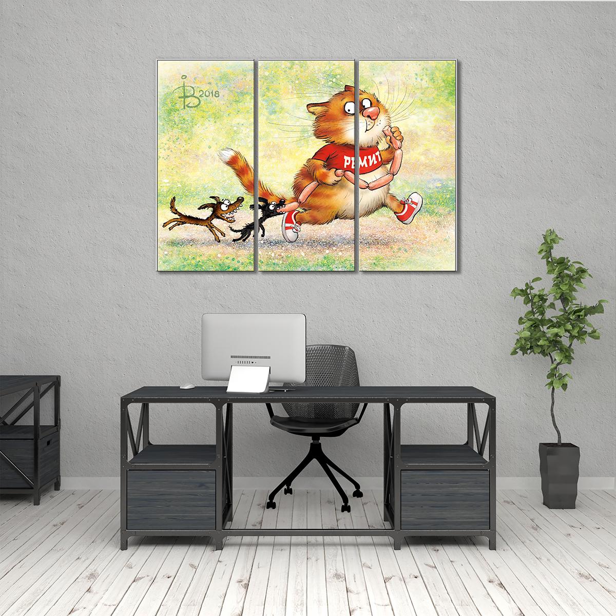 Модульная картина Марафон 3 модуля 80x120 см