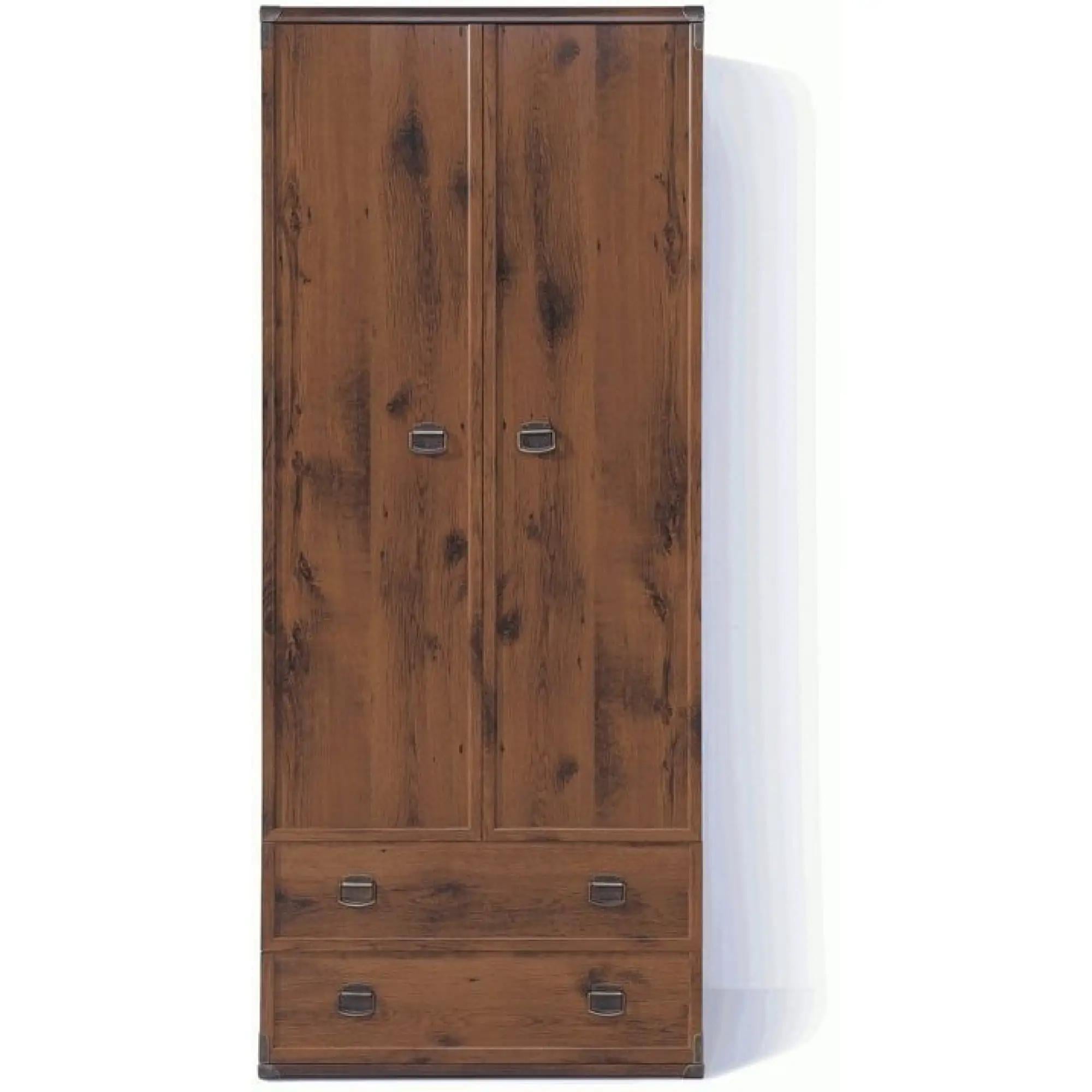 Шкаф распашной с ящиками ВМК Индиана JSZF2D2S/80 Дуб шутер (GRB-1602)