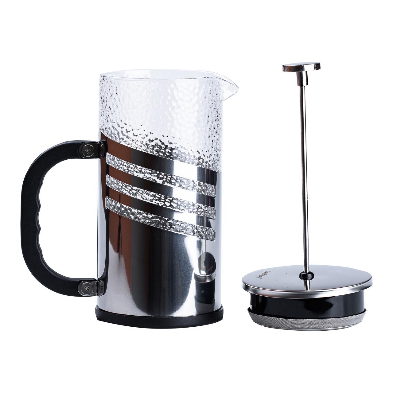 Чайник заварювальний з фільтром френч прес 1 л Сріблястий - фото 3