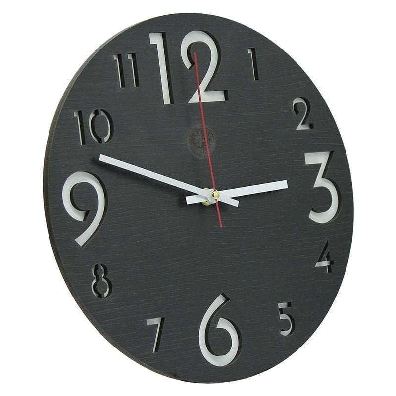 Часы настенные деревянные 45 см Черный (240)