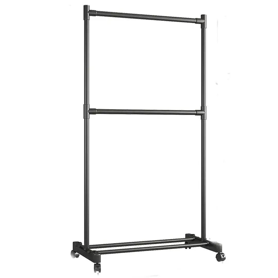 Етажерка YX9112 телескопічна на коліщатках 80х42х180 см Black (784780258)