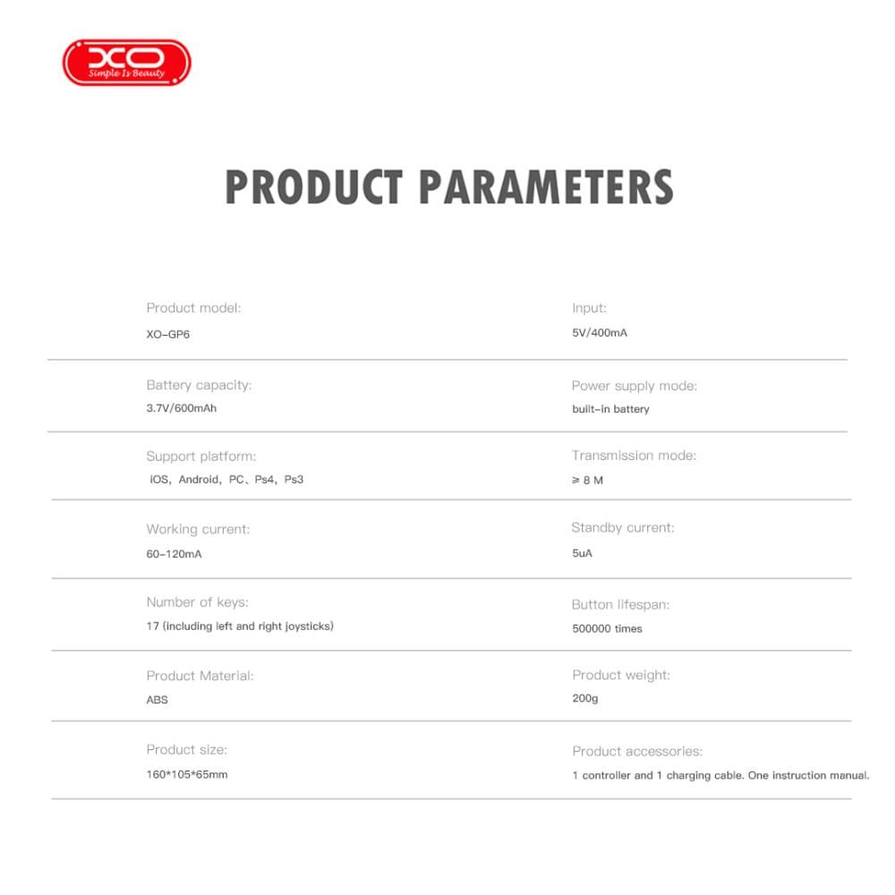 Геймпад игровой XO GP6 Bluetooth + проводной с 6-Axis Sensor Android/PC/Ps4/Ps3 3,7V 600 mAh Mint (2da9040c) - фото 9 Геймпад игровой XO GP6 Bluetooth + проводной с 6-Axis Sensor Android/PC/Ps4/Ps3 3,7V 600 mAh Mint (2da9040c) - фото 9