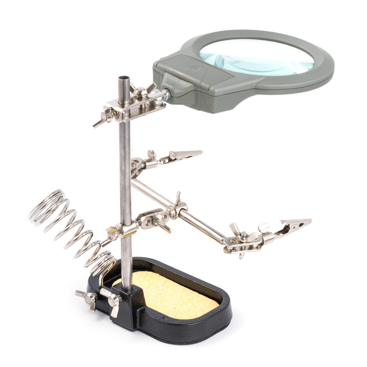 Держатель Третья рука ZD-10MB с лупой LED подсветки Gray/Black (160423) - фото 3 Держатель Третья рука ZD-10MB с лупой LED подсветки Gray/Black (160423) - фото 3