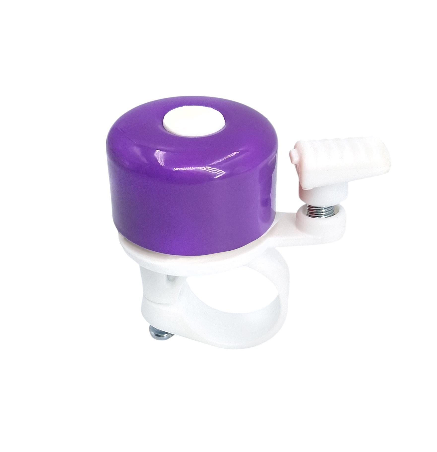 Велосипедный звонок механический Белый с фиолетовым (G0001914)
