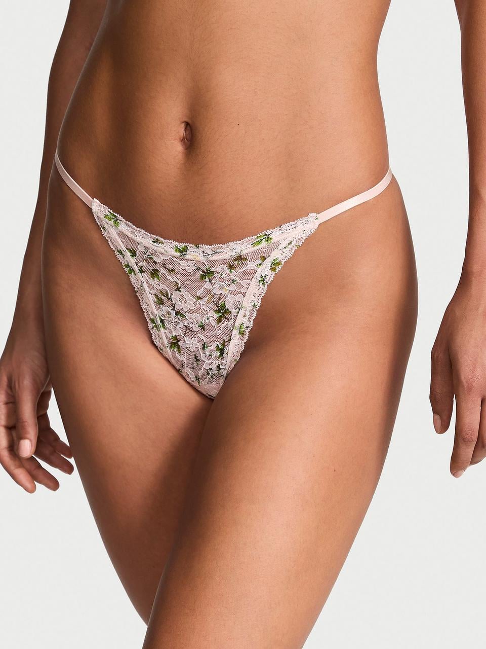 Трусики женские Victoria's Secret Lace String Thong M Розовый (34312955164451)
