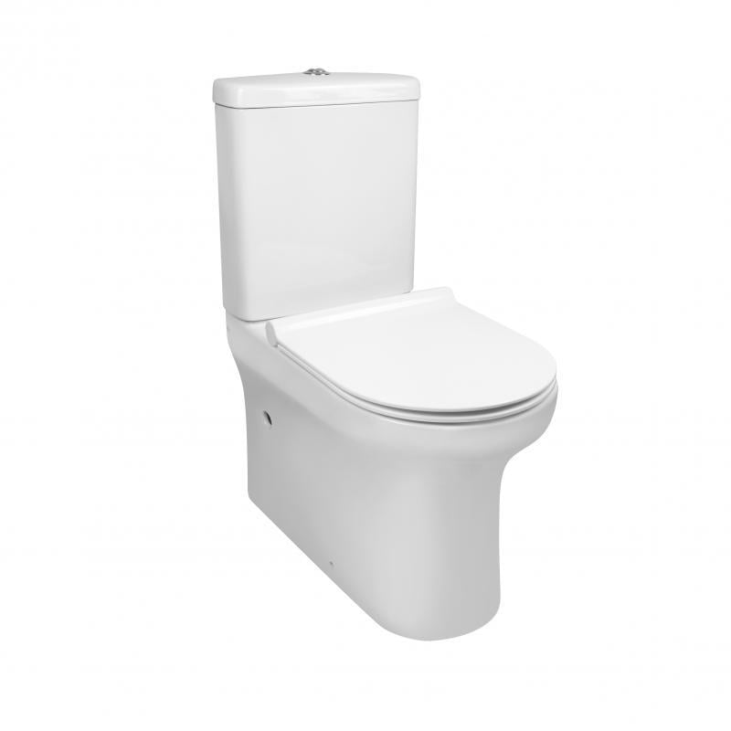 Унитаз Q-tap Aquarius безободковый с сиденьем Soft-close QT2122C665PW