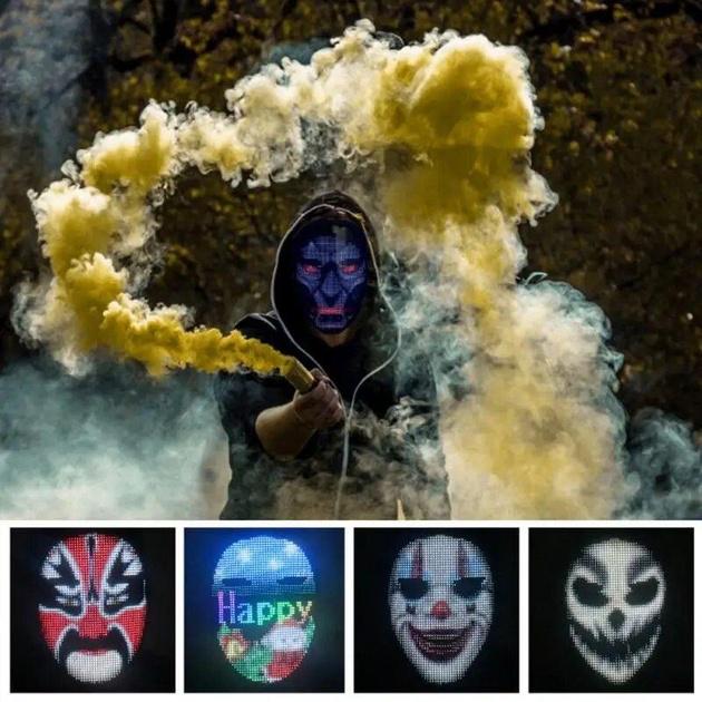 Маска светодиодная для лица на Helloween Bluetooth APP Control - фото 14