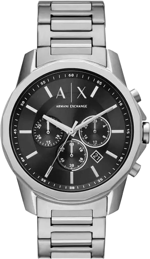 Годинник чоловічий Armani Exchange Banks AX1720 з хронографом Сріблястий/Чорний (AX172024)