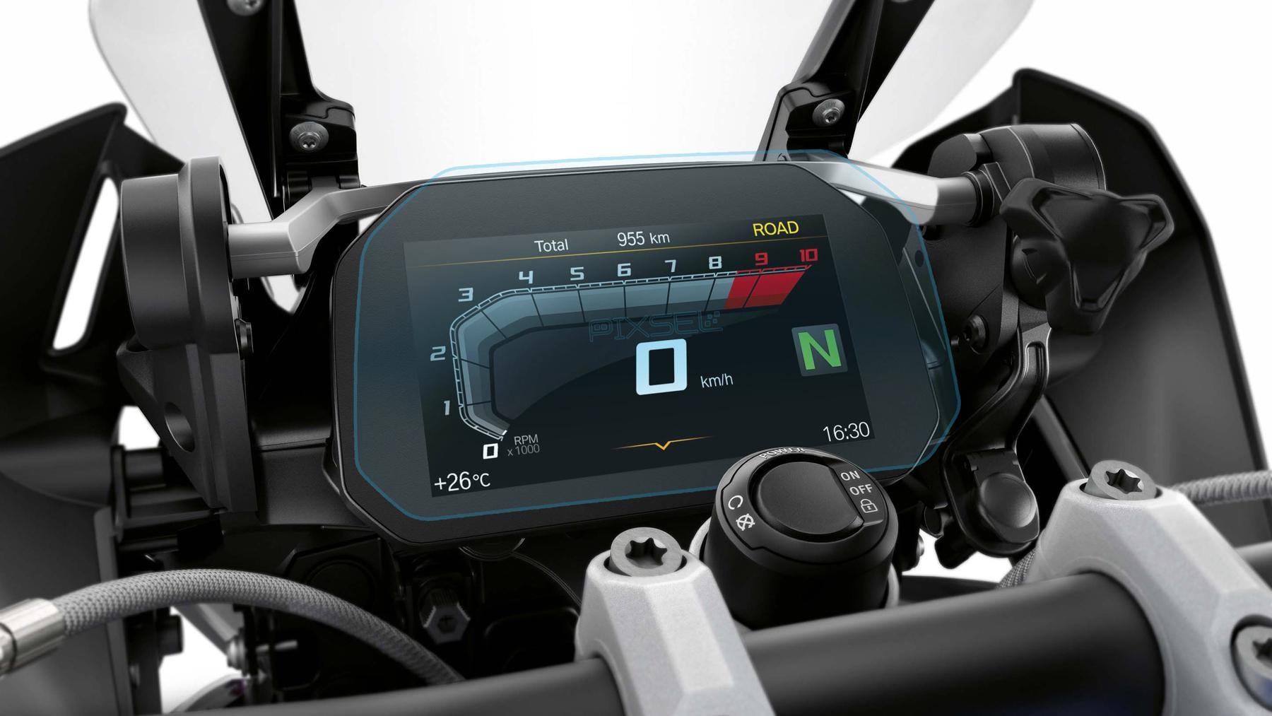 Защитное стекло Pixsel гибридное матовое на спидометр мотоцикла BMW R1250GS 9,8"