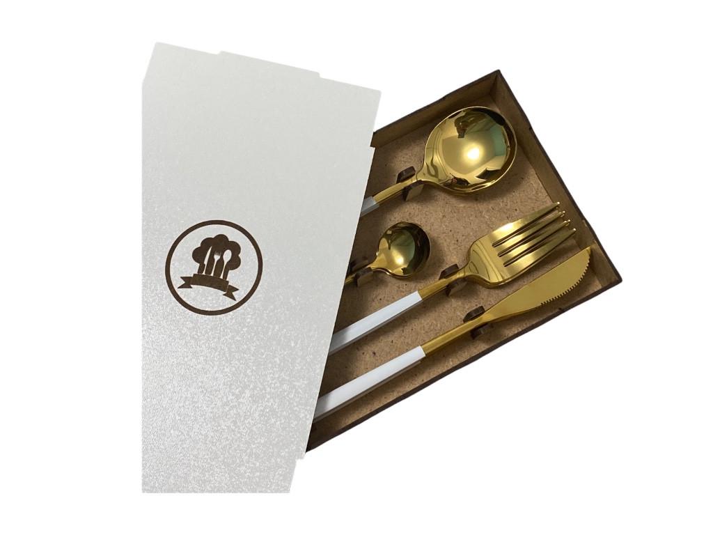 Набір столових приладів Kitchen білий на 4 особи (1496761758) - фото 3 Набір столових приладів Kitchen білий на 4 особи (1496761758) - фото 3