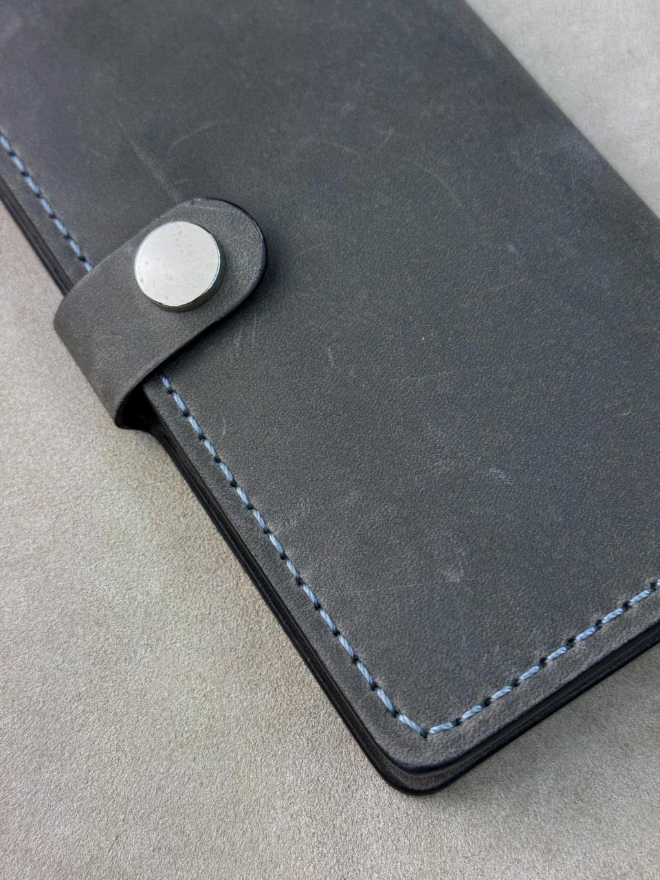 Портмоне чоловіче ручна робота з натуральної шкіри Crazy Horse Сірий (2659474890) - фото 2 Портмоне чоловіче ручна робота з натуральної шкіри Crazy Horse Сірий (2659474890) - фото 2