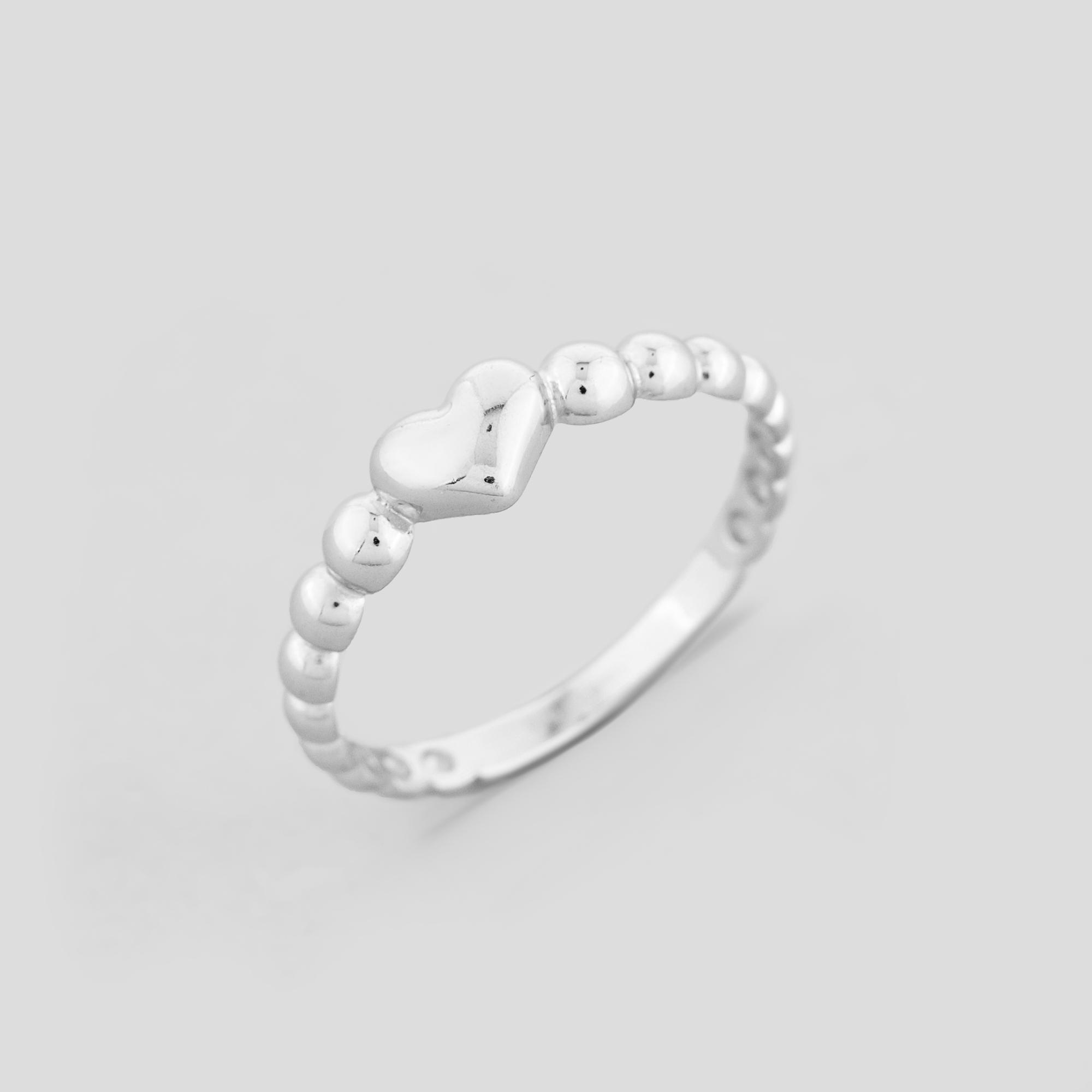 Серебряное кольцо Minimal Палкое сердце р. 17,5 (18178)