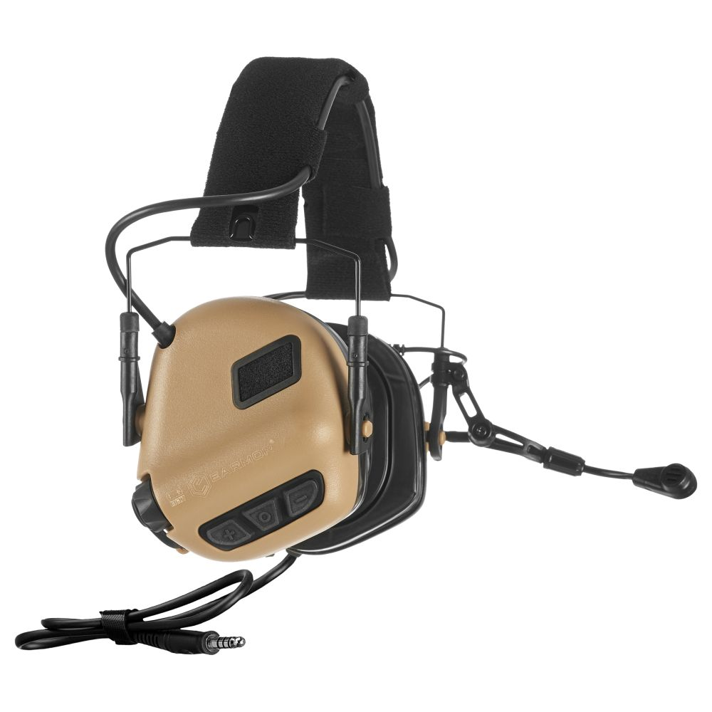 Наушники активные для стрельбы Earmor M32 Plus NRR 22 Койот