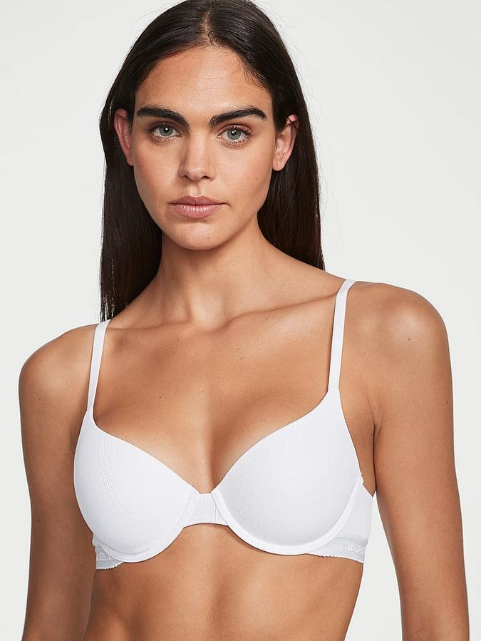 Бюстгальтер без пуш ап Victoria's Secret T-Shirt Lightly Lined Demi Bra 70B Білий (20459512)