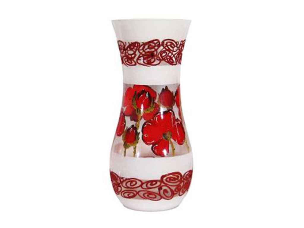 Ваза Геллери Гласс 737 Руби мак стекло 25,5 см (196055)