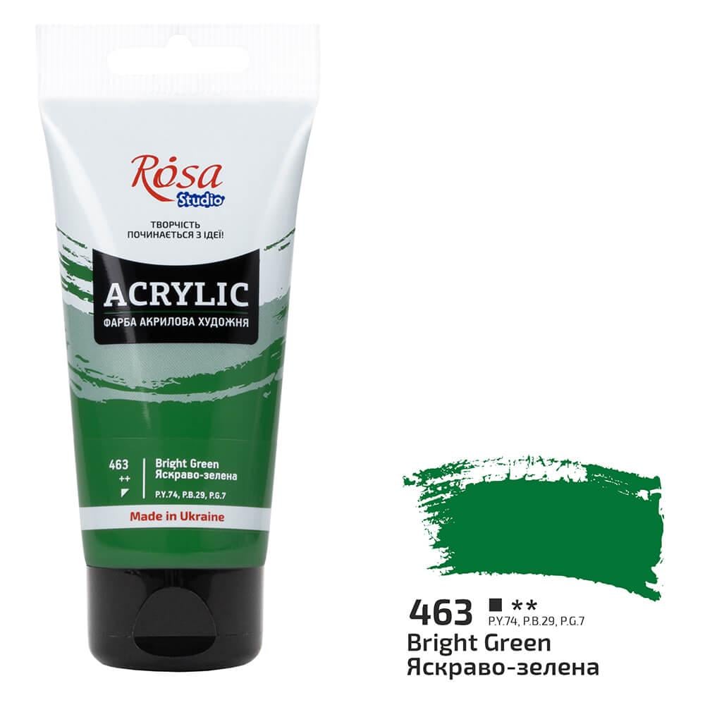 Акриловая краска Rosa Studio 463 75 мл Ярко-зеленый (32241463) - фото 1 Акриловая краска Rosa Studio 463 75 мл Ярко-зеленый (32241463) - фото 1