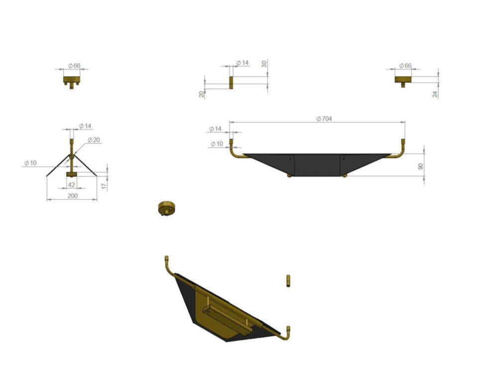 Люстра PikArt La 70x20x15 см Золотистый (26274-1) - фото 6 Люстра PikArt La 70x20x15 см Золотистый (26274-1) - фото 6