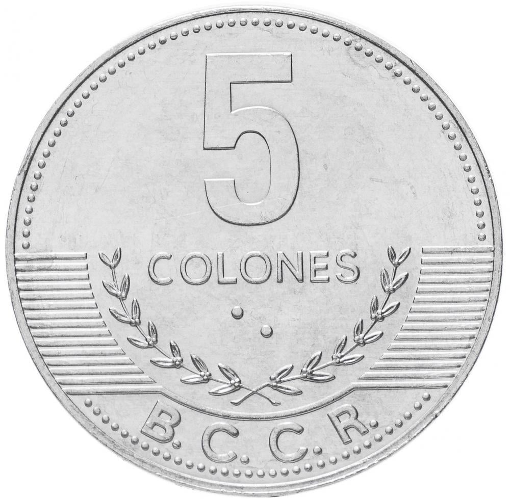 Коллекционная монета Коста-Рика 5 колонов 2008 UNC (KM#227b)