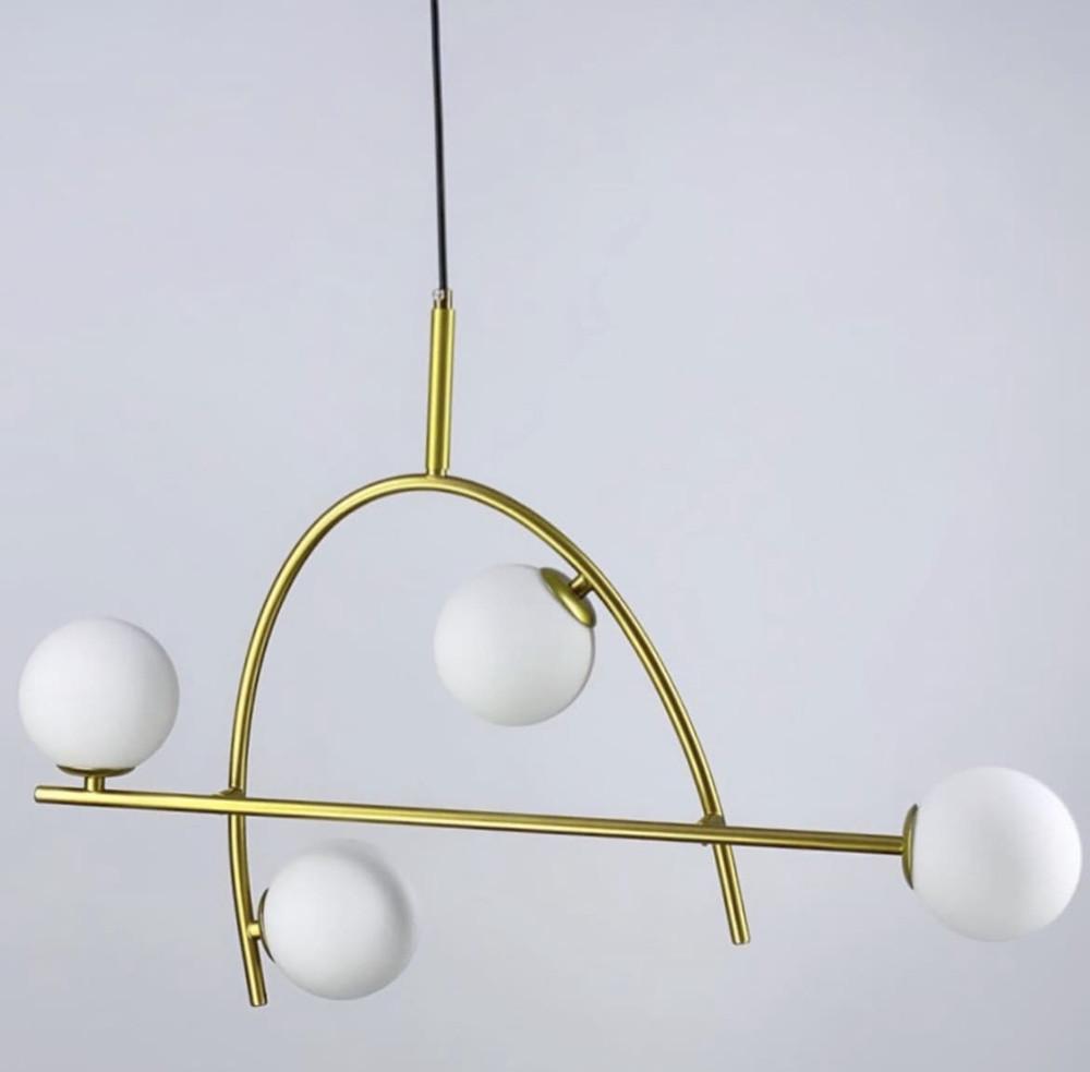 Люстра на 4 мініатюрних білих матових плафони Золотий (YG 8014-4 D GD) - фото 6