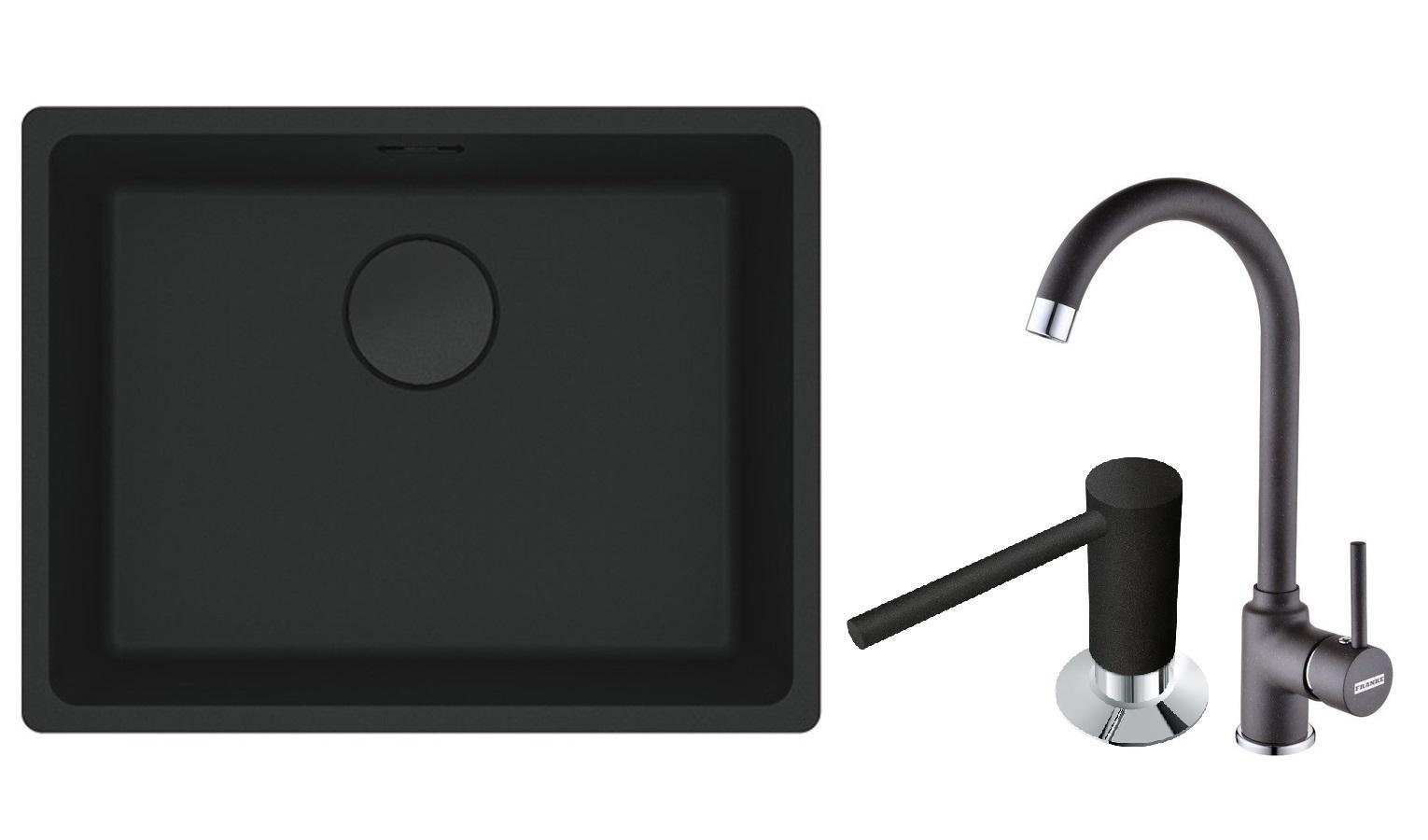 Комплект из мойки Franke MRG 110-52 кухонного смесителя Franke Pola и дозатора моющих средств Franke Comfort (37119)