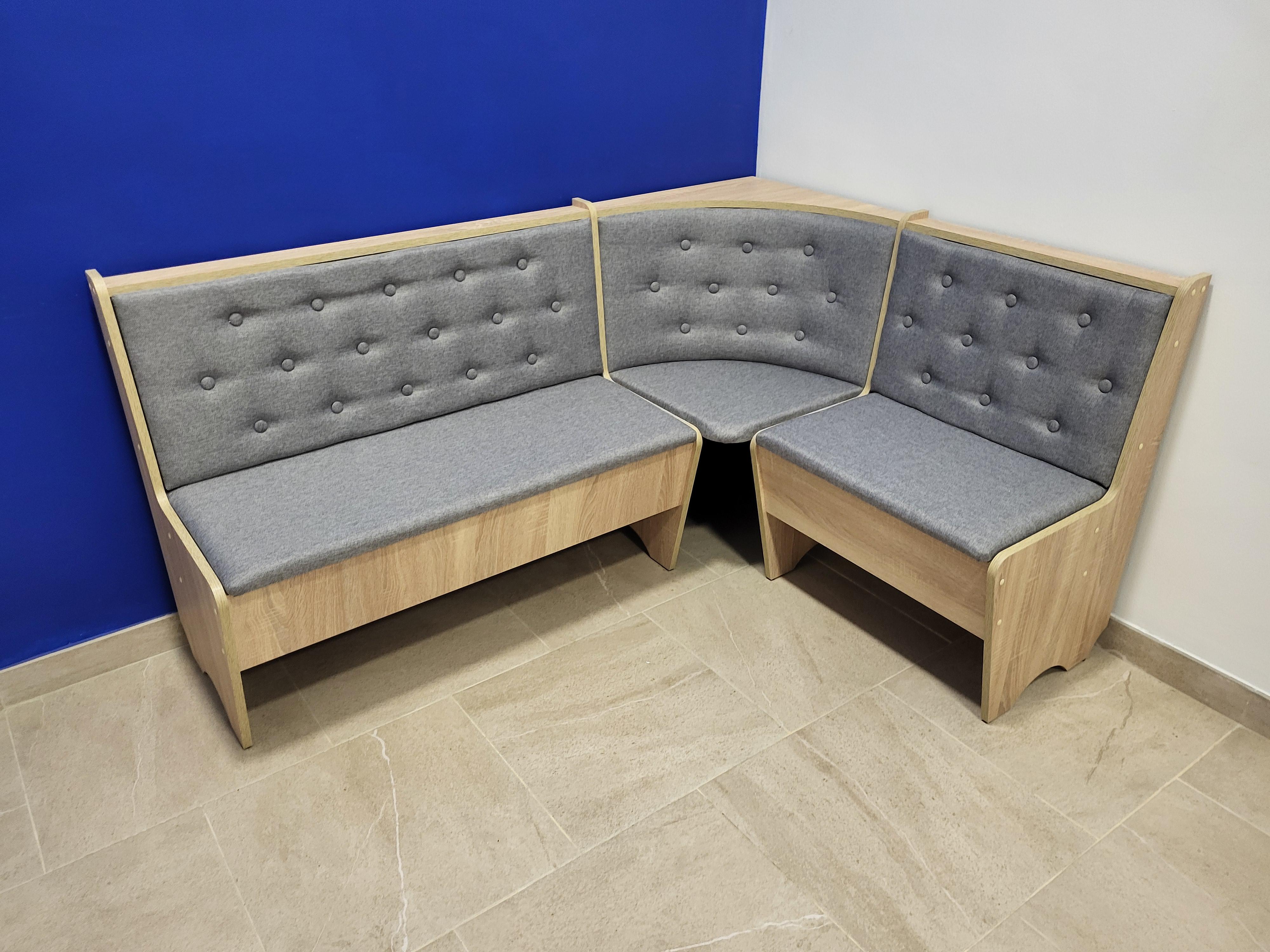 Кухонный уголок Семейный 113,5х153,5 см Дуб Сонома/Сильвер (K-DS-S)