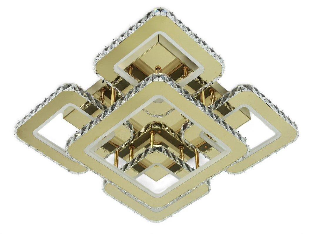 Люстра SVLIGHT LED 2881/4 1 164W 2.4G 3000-6000K светодиодная хрустальная с пультом Золотой
