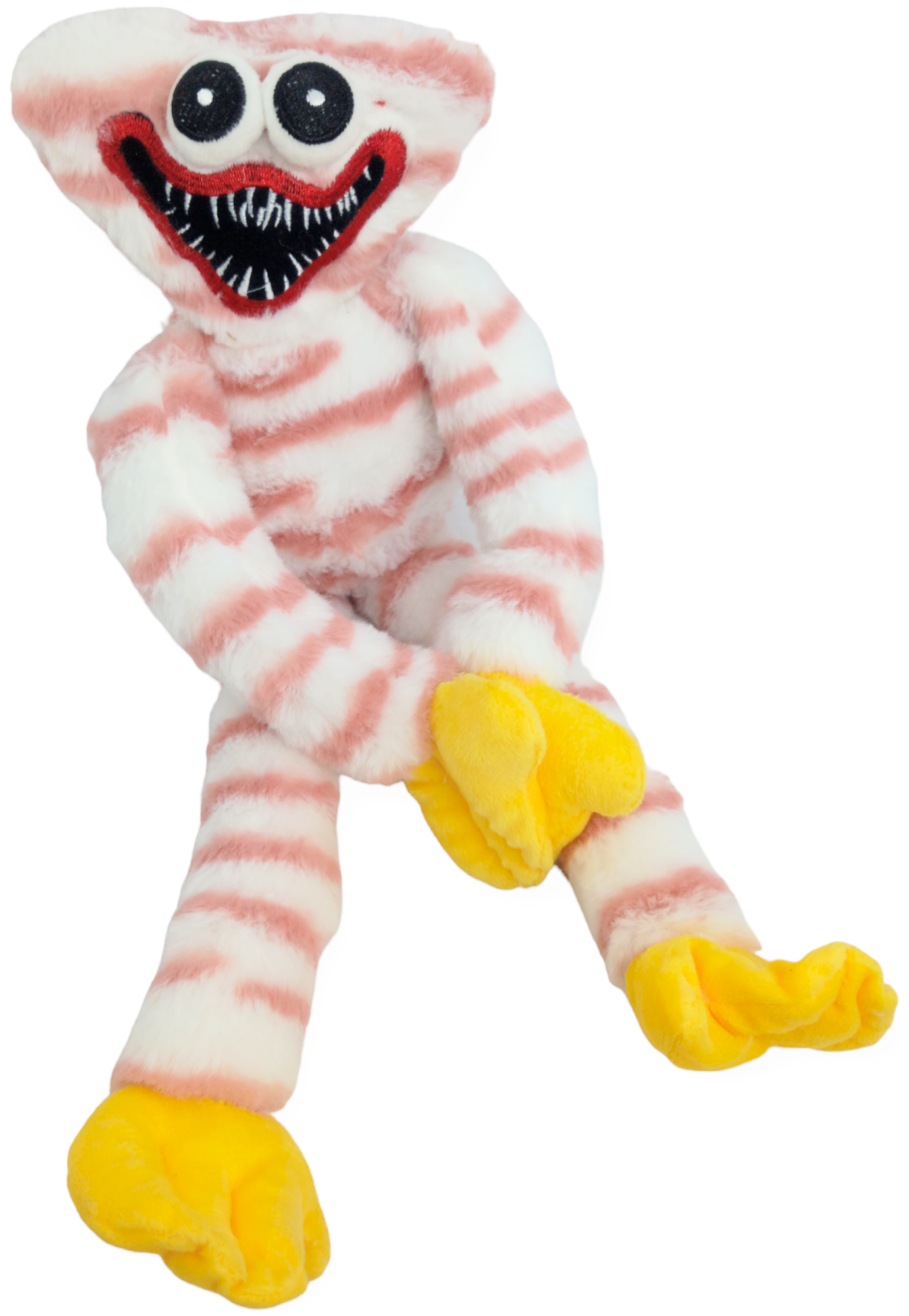 Мягкая игрушка Хаги Ваги Poppy Playtime плюш с липучками на руках полосатый 40 см Белый (12749416)