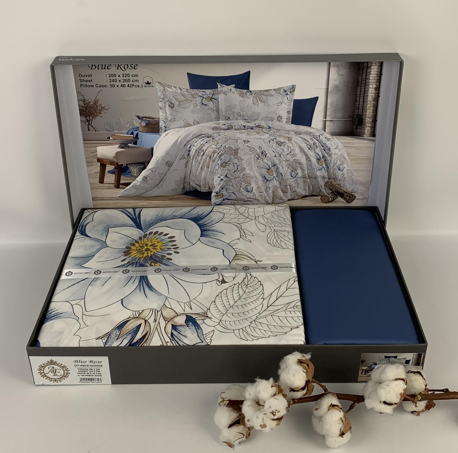 Комплект постільної білизни AE Blue Rose сатин 200x220 см (CN32525)