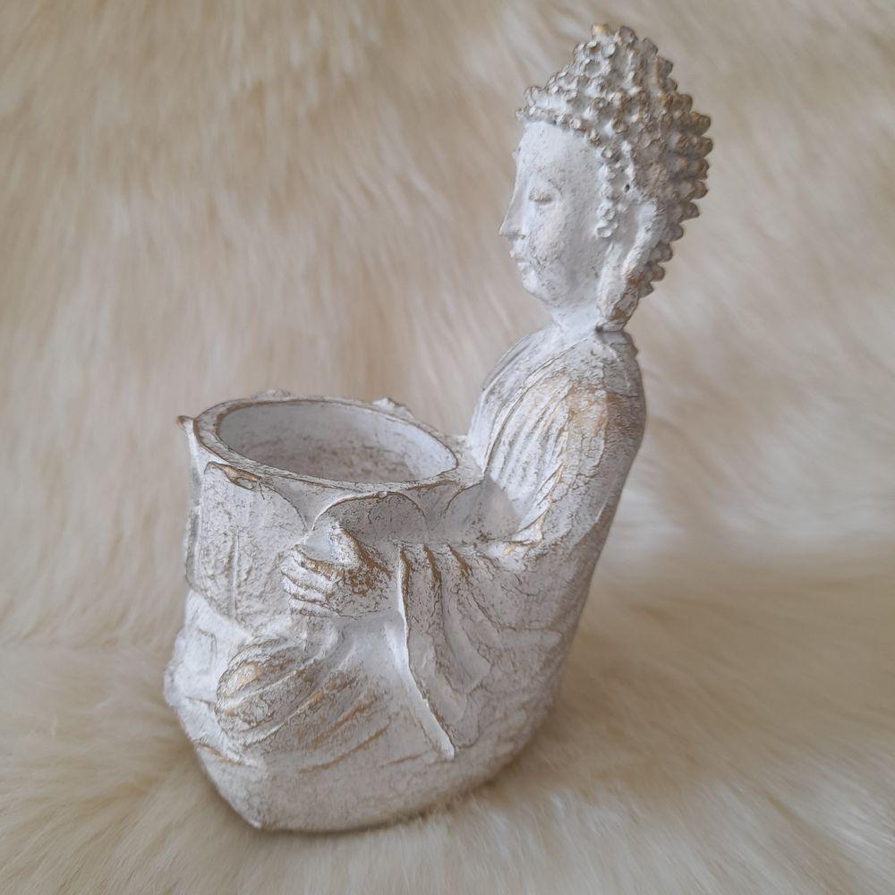 Підсвічник Гранд Презент Будда з квіткою ПП702с 15х10х10 см Біло-золотий - фото 2 Підсвічник Гранд Презент Будда з квіткою ПП702с 15х10х10 см Біло-золотий - фото 2